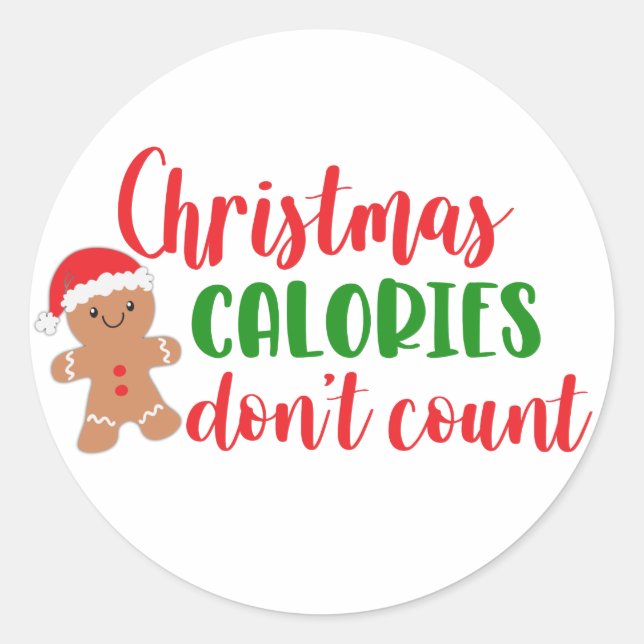 Christmas Calories Don’t Count Favour Stickers (Front)
