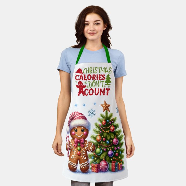 Christmas Calories Don't Count  Apron (Worn)