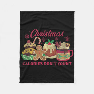 Christmas Calories Don't Count Milk Cookies Fleece Blanket