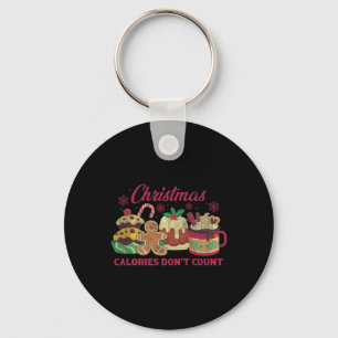 Christmas Calories Don't Count Milk Cookies  Keychain