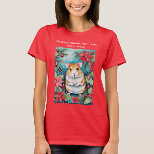 Christmas Calories Funny Chubby Holiday Mouse T-Shirt
