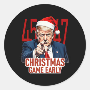 Christmas Came Early Funny Donald Trump Santa Clau Classic Round Sticker