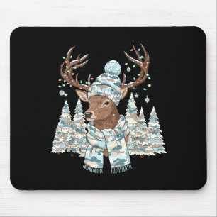 Christmas Camo Hunting Reindeer Pajamas With Deer Mouse Pad