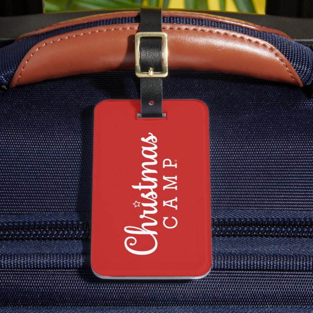 Christmas Camp Luggage Tag (Front Insitu 2)