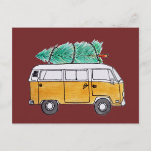 Christmas Campervan Postcard