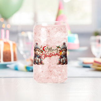 Christmas Can Glass