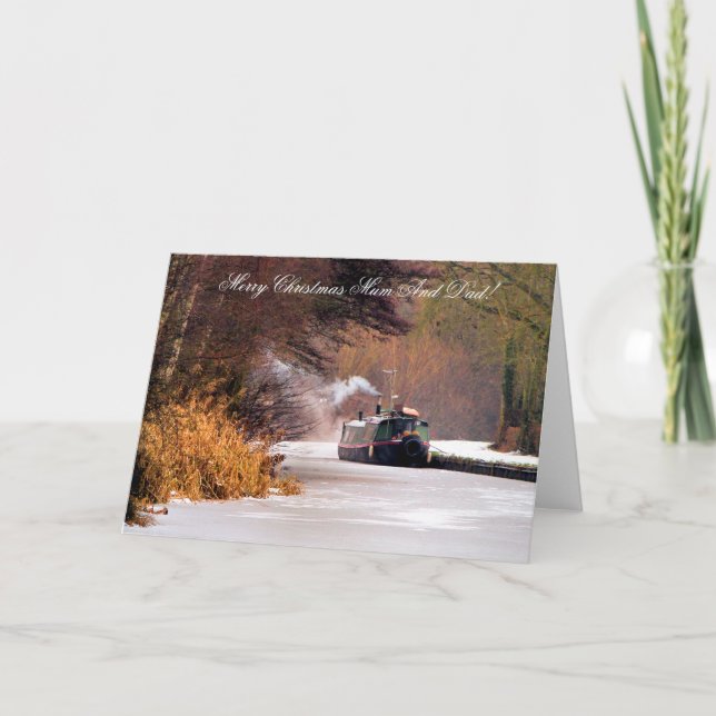 CHRISTMAS CANAL BOATS HOLIDAY CARD (Front)