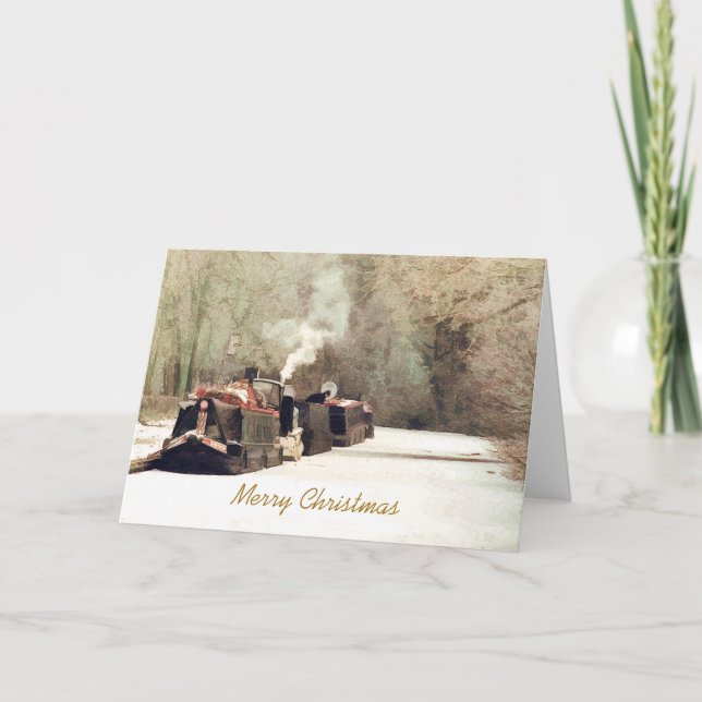 CHRISTMAS CANAL BOATS HOLIDAY CARD (Front)