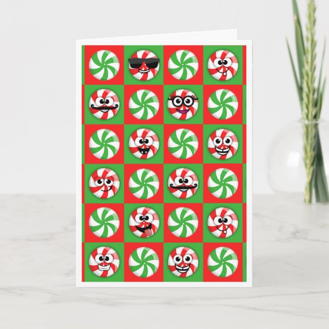 Christmas Candies Faces Card (Front)