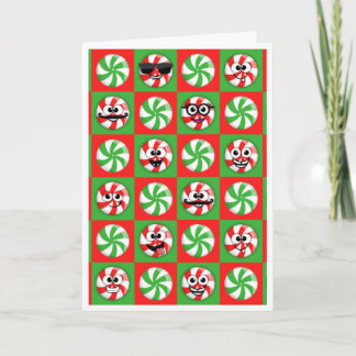 Christmas Candies Faces Card