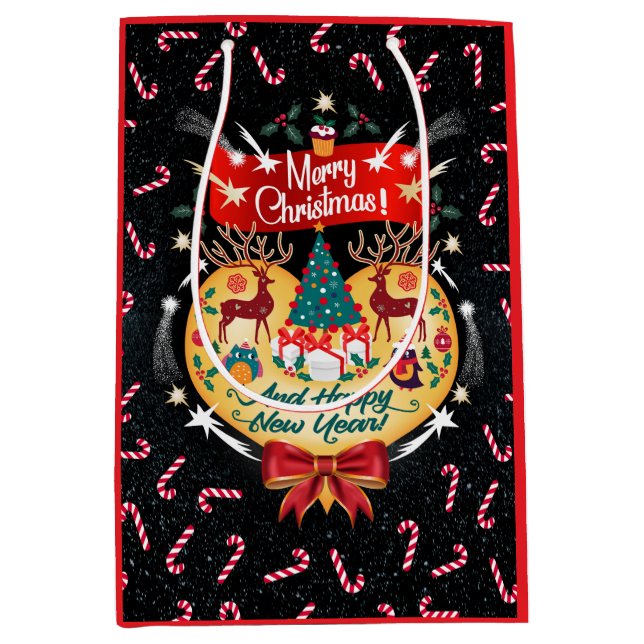 Christmas Candies Medium Gift Bag (Front)