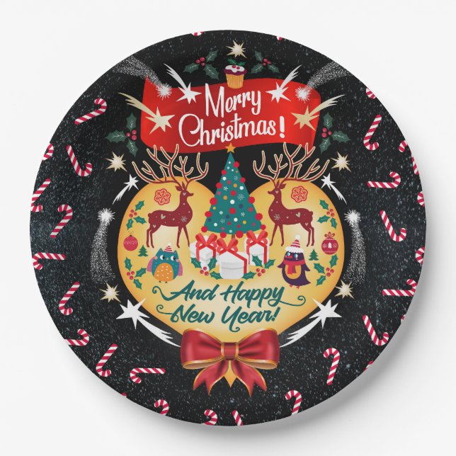 Christmas Candies Paper Plate (Front)