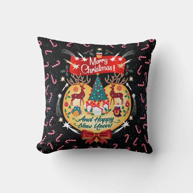 Christmas Candies Throw Pillow (Front)