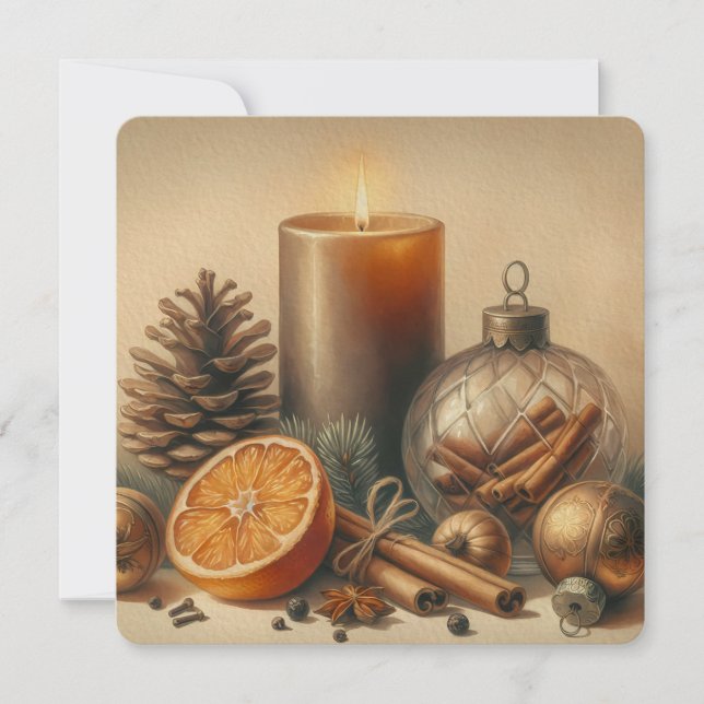 Christmas candle art invitation (Front)