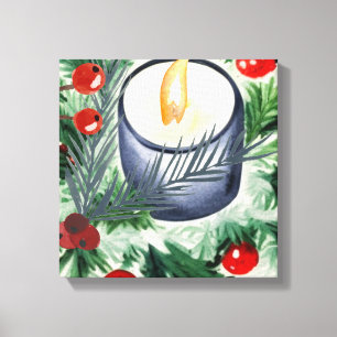 Christmas Candle Canvas Print
