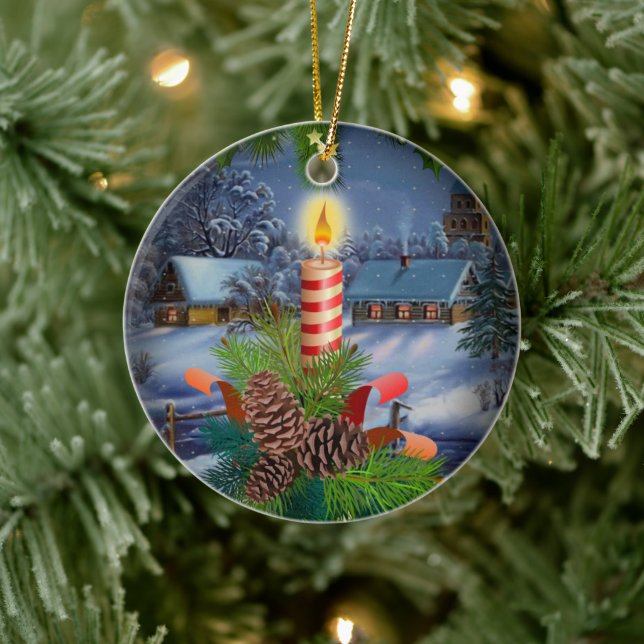 Christmas candle ceramic ornament (Tree)