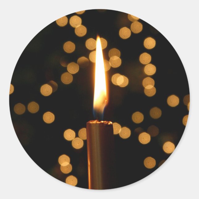 Christmas Candle Classic Round Sticker (Front)