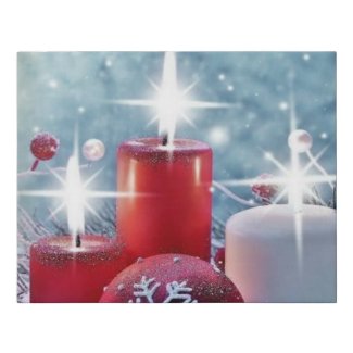 Christmas Candle Faux Wrapped Canvas Print