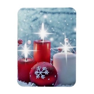 Christmas Candle Flexible Photo Magnet