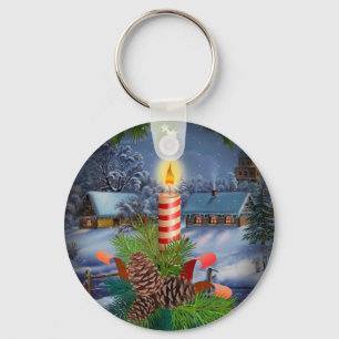 Christmas candle keychain