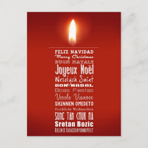 Christmas candle light holiday postcard