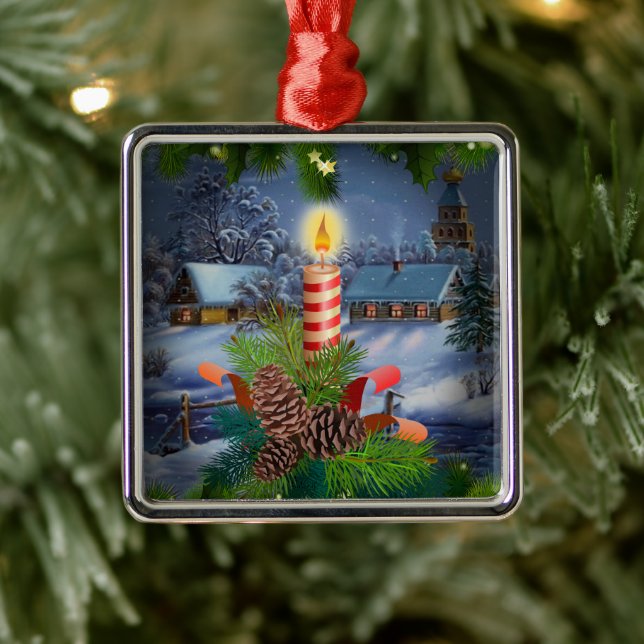 Christmas candle metal ornament (Tree)