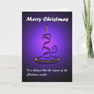 Christmas Candle (Purple) Holiday Card