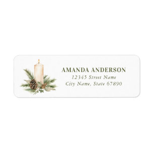 Christmas Candle Return Address Labels