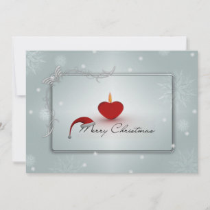 Christmas Candle & Snowflakes Double Sided Invitation