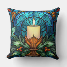 Christmas Candle Stained Glass