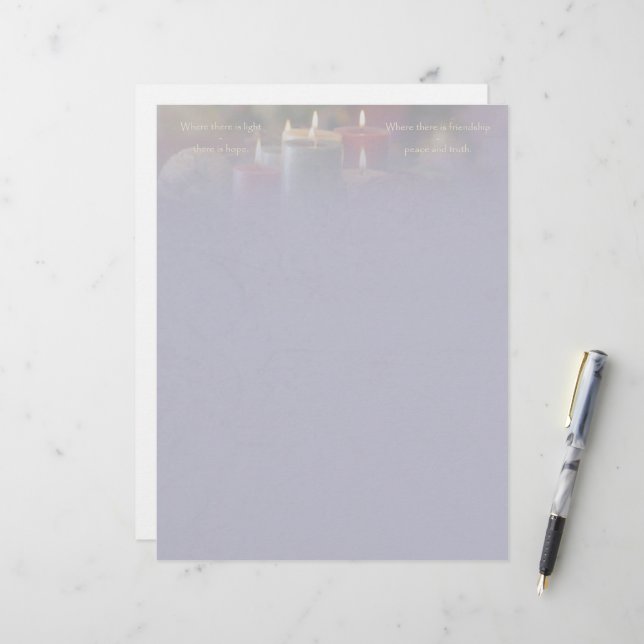 Christmas Candle Stationery (Front/Back In Situ)