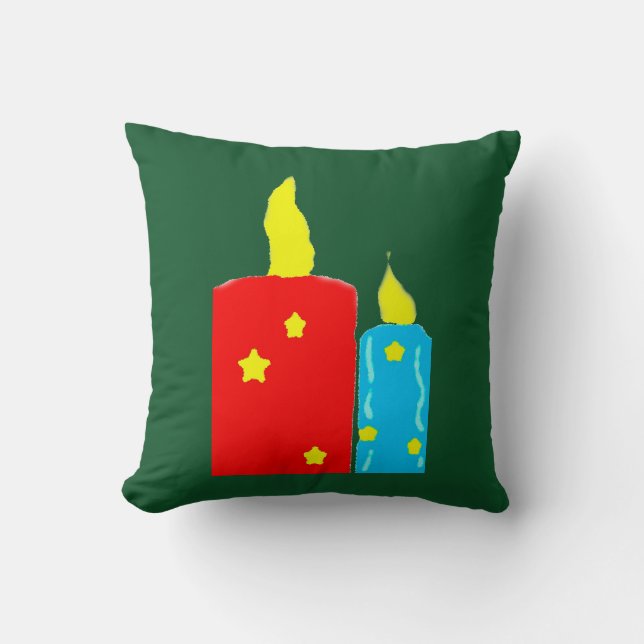 Christmas candle throw pillow (Front)