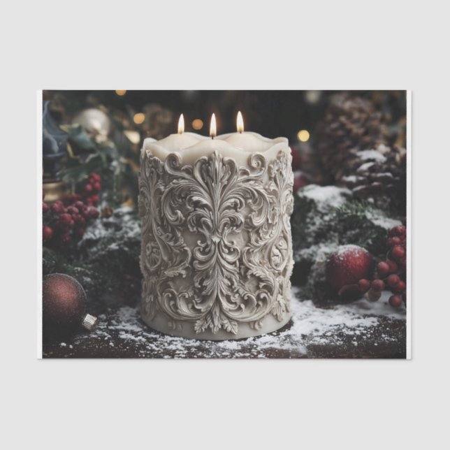 Christmas Candle Tissue Paper (Front)