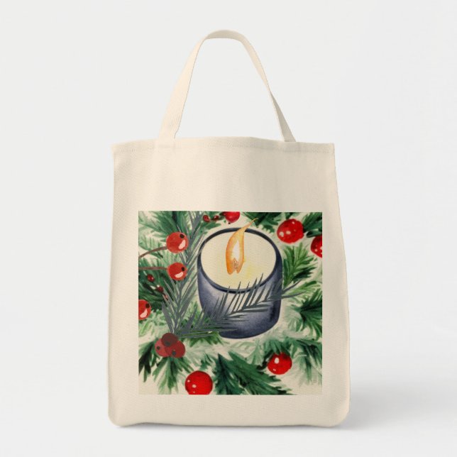 Christmas Candle Tote Bag (Front)