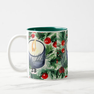 Christmas Candle Two-Tone Coffee Mug