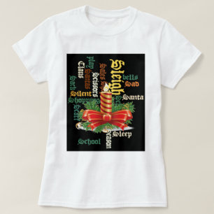 Christmas Candle Word Art T-Shirt