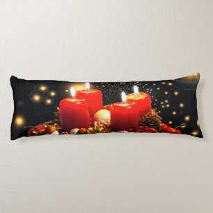 Christmas Candle Wreath Decoration Body Pillow