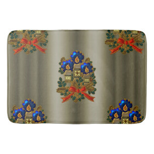 Christmas Candles and Wreath Bath Mat