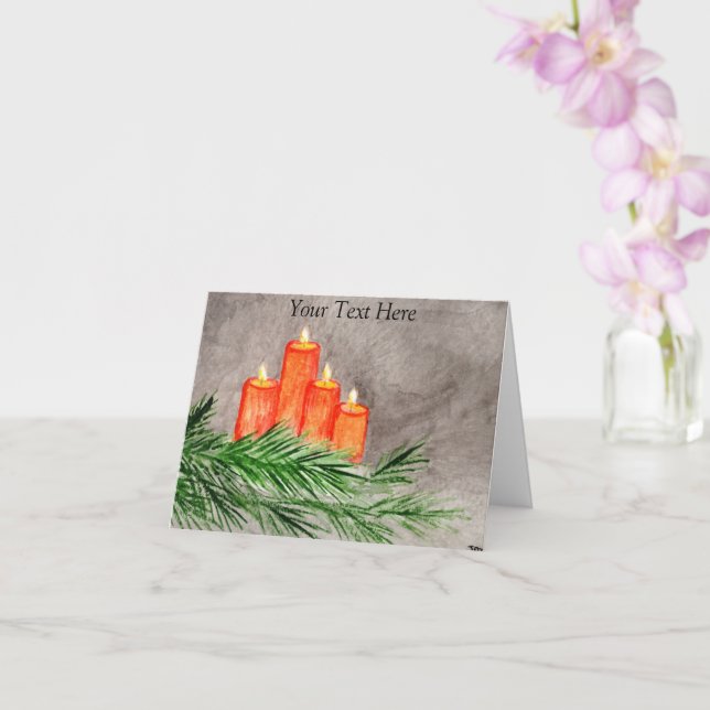 Christmas Candles Card (Orchid)