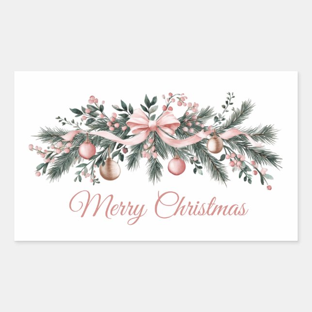Christmas candles floral pine cone Bouquet Sticker (Front)