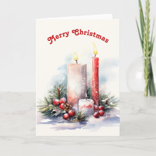 Christmas Candles Holiday Card