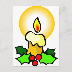 Christmas Candles Holiday Postcard