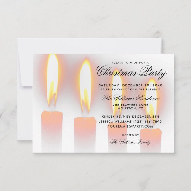 Christmas Candles  Invitation (Front)