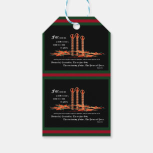 Christmas Candles, Isaiah 9:6 Gift Tags