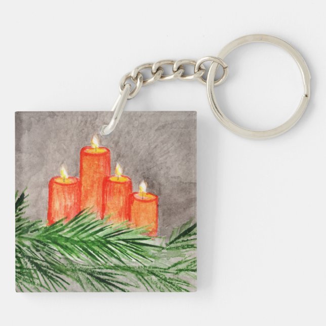 Christmas Candles Keychain (Back)