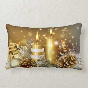 Christmas Candles Throw Pillow