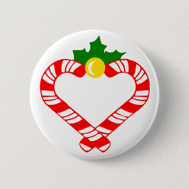 Christmas Candy Cane 2 Inch Round Button (Front)