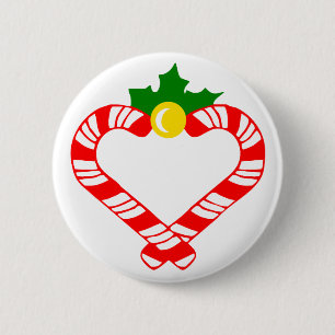 Christmas Candy Cane 2 Inch Round Button
