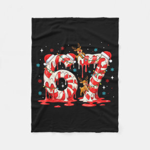 Christmas Candy Cane 67 Meme Six Seven Funny Boys  Fleece Blanket