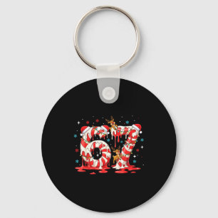 Christmas Candy Cane 67 Meme Six Seven Funny Boys  Keychain